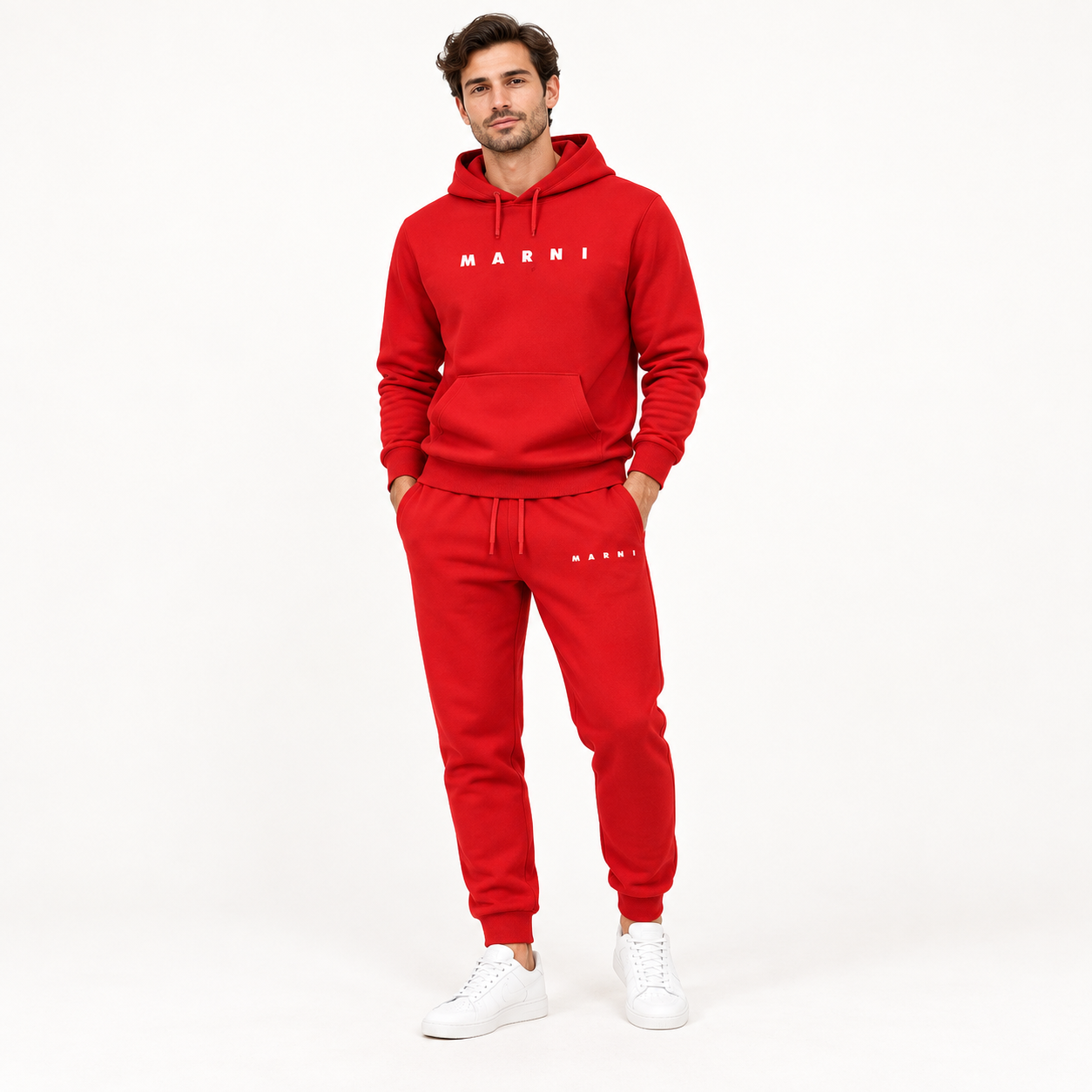 Men's Marni Hoodie Joggers Set | Color: Red | Image 2