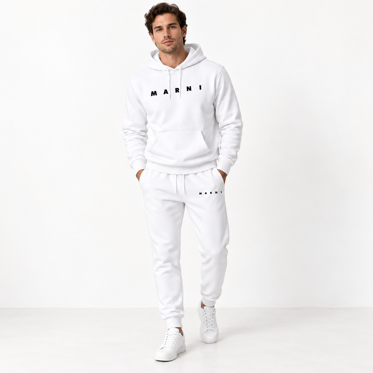 Men's Marni Hoodie Joggers Set | Color: White | Image 2
