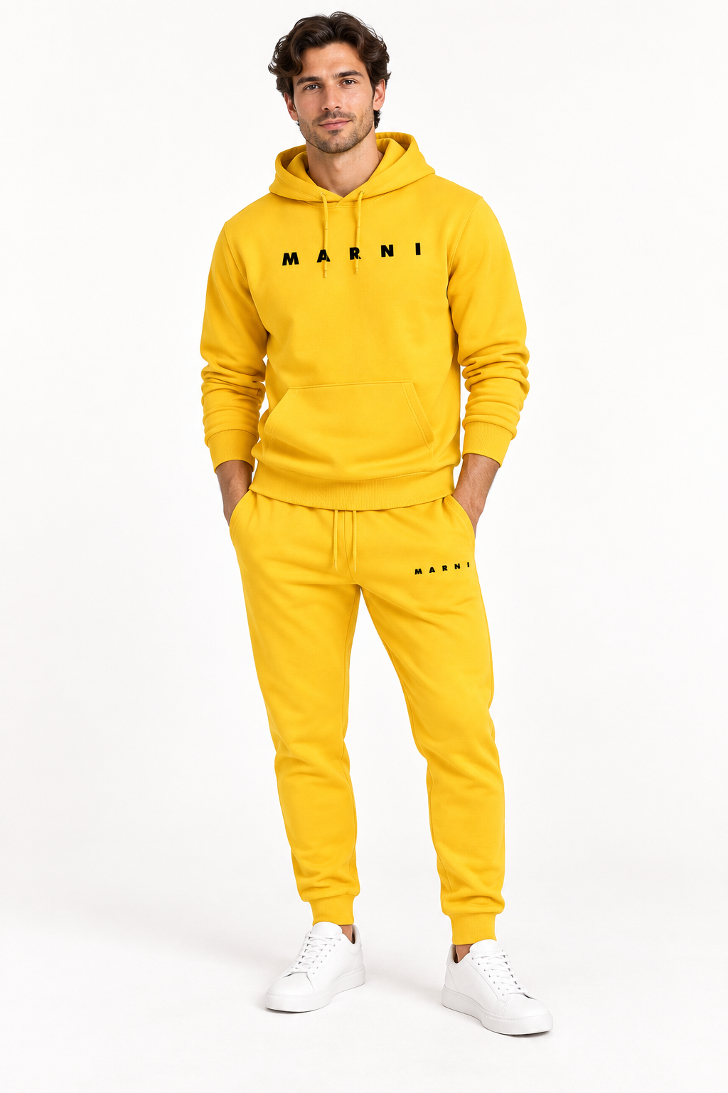 Men's Marni Hoodie Joggers Set | Color: Yellow | Image 2