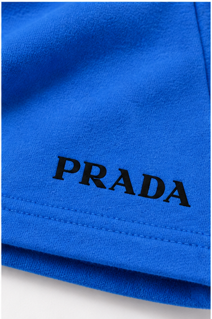 Men's Prada Athletic Fleece Shorts | Color: Azure | Image 5