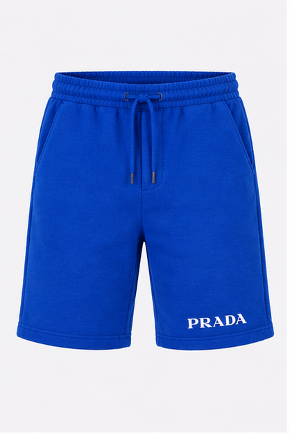 Men's Prada Athletic Fleece Shorts | Color: Blue | Image 1
