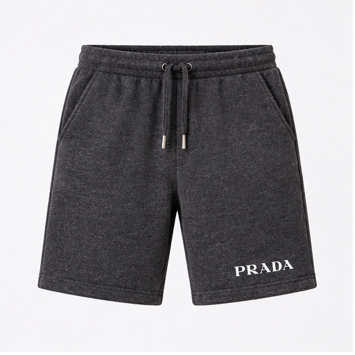 Men's Prada Athletic Fleece Shorts | Color: Dark Heather | Image 1