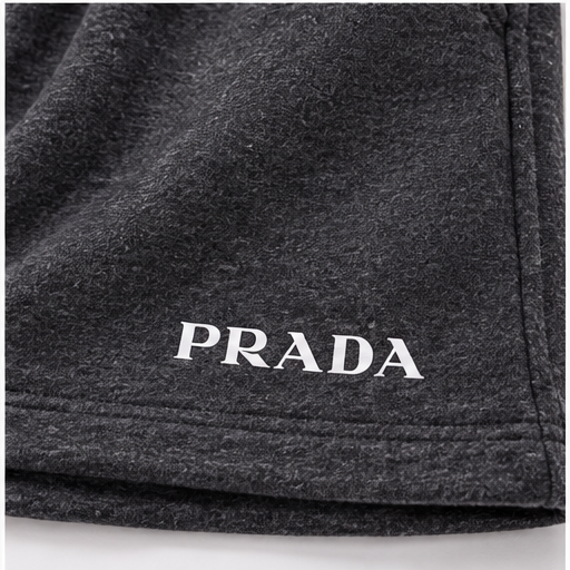 Men's Prada Athletic Fleece Shorts | Color: Dark Heather | Image 5
