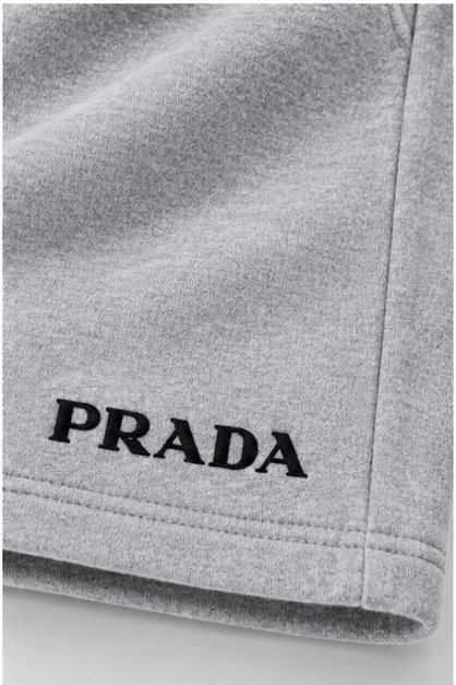 Men's Prada Athletic Fleece Shorts | Color: Grey | Image 5