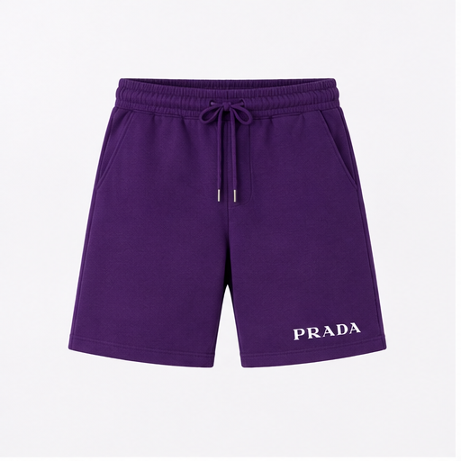 Men's Prada Athletic Fleece Shorts | Color: Purple | Image 1