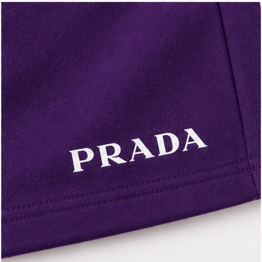 Men's Prada Athletic Fleece Shorts | Color: Purple | Image 5