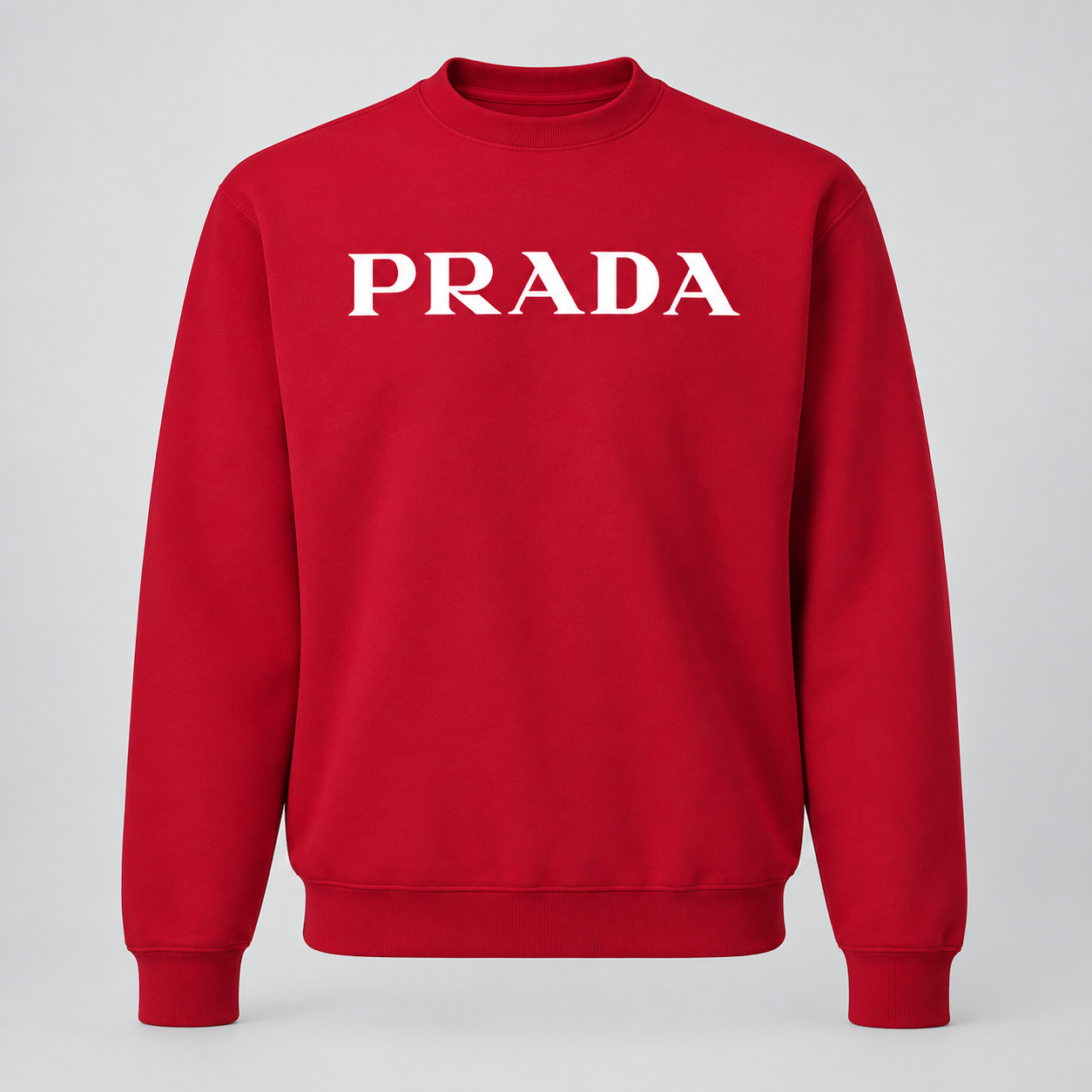 Men's Prada Crewneck Sweatshirt | Color: Red | Image 1