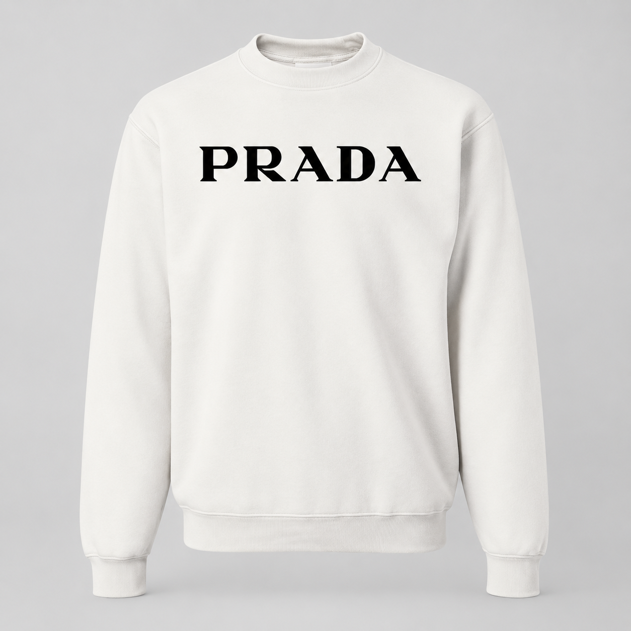 Men's Prada Crewneck Sweatshirt | Color: White | Image 1