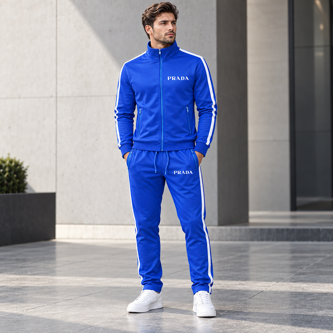 Men's Prada Dri-Fit TrackSuit - Blue - Image 2