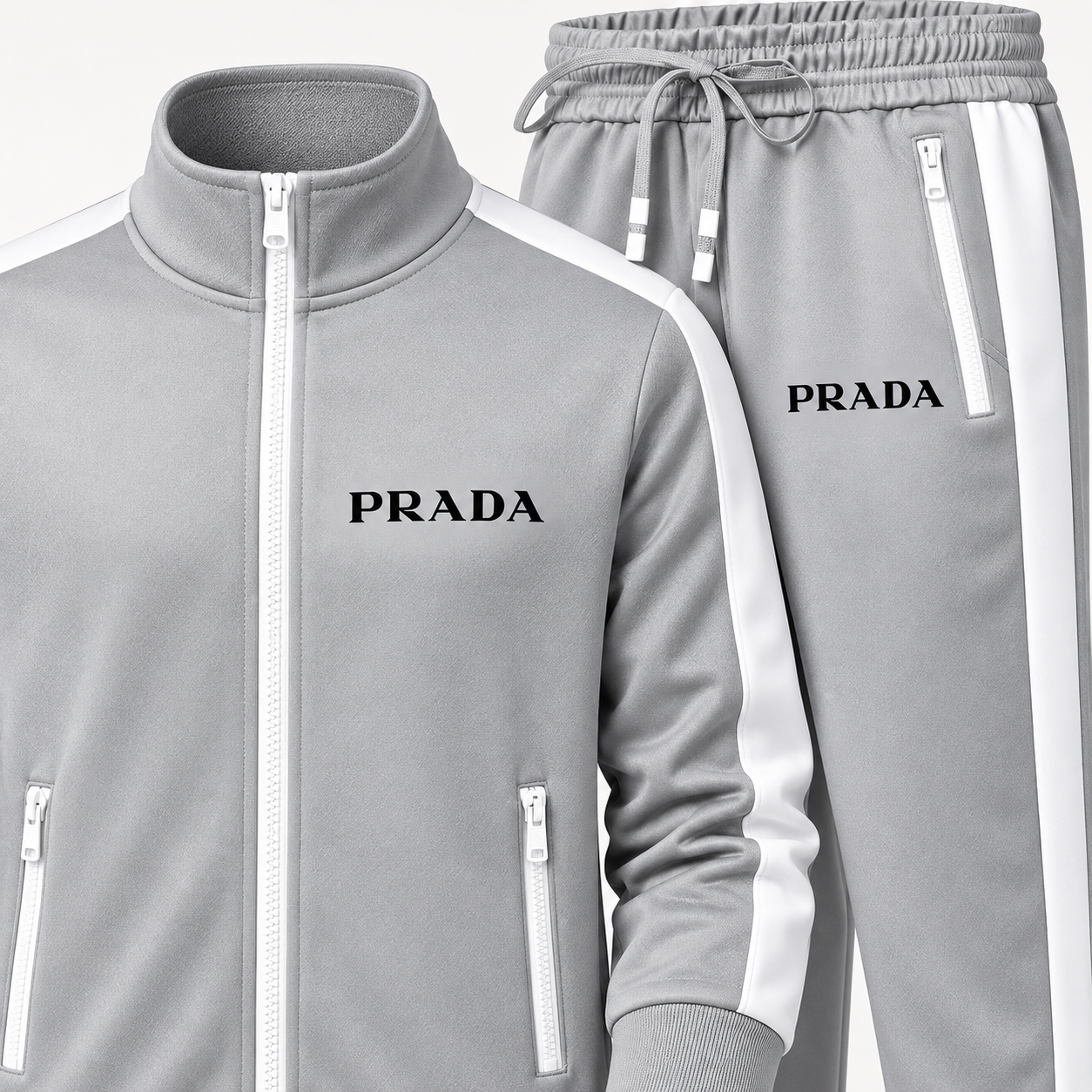 Men's Prada Dri-Fit TrackSuit - Grey - Image 3