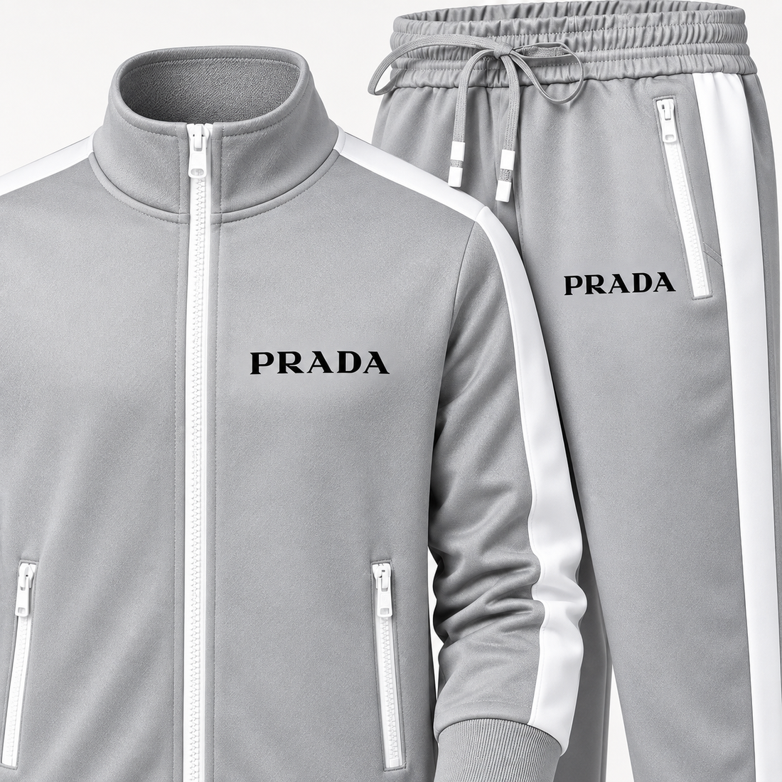 Men's Prada Dri-Fit TrackSuit - Grey - Image 3
