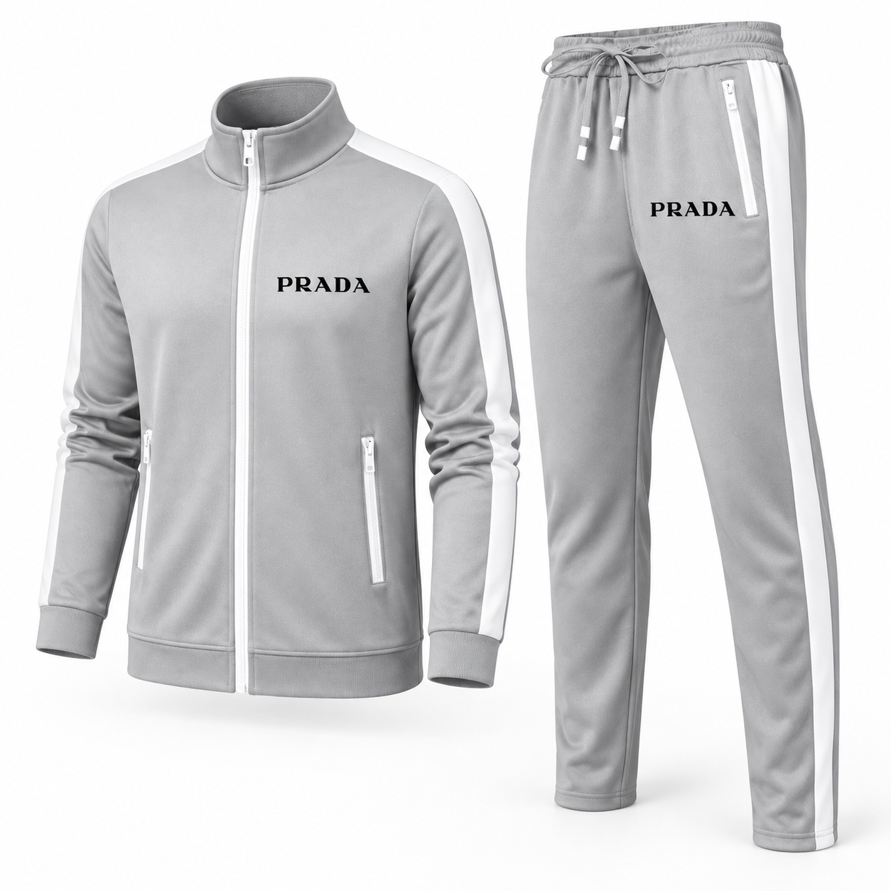 Men's Prada Dri-Fit TrackSuit - Grey - Image 4