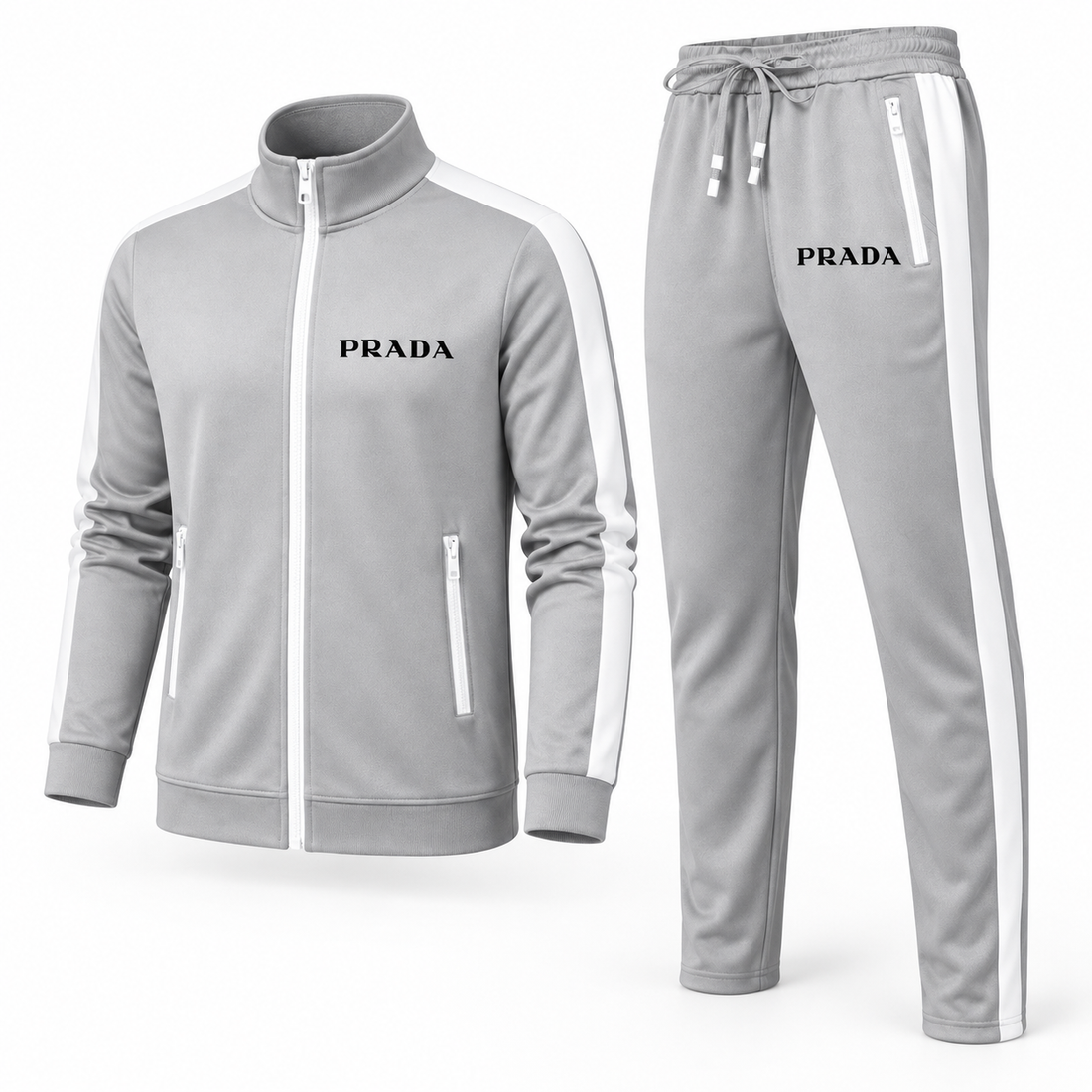 Men's Prada Dri-Fit TrackSuit - Grey - Image 4