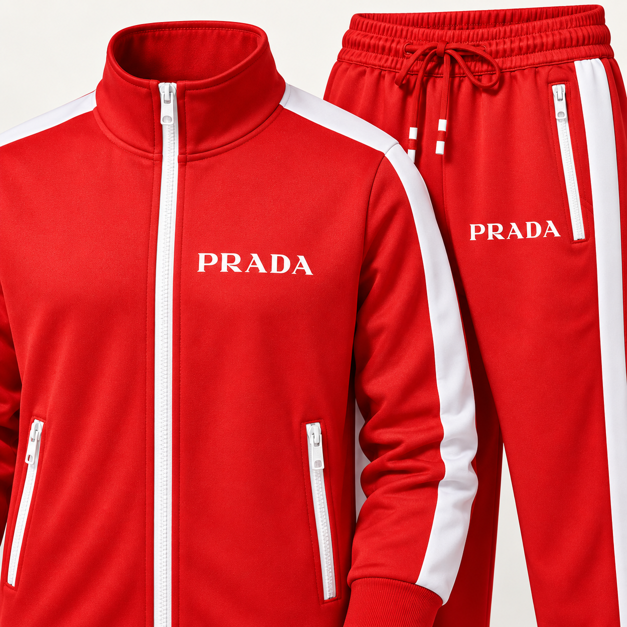 Men's Prada Dri-Fit TrackSuit - Red - Image 3