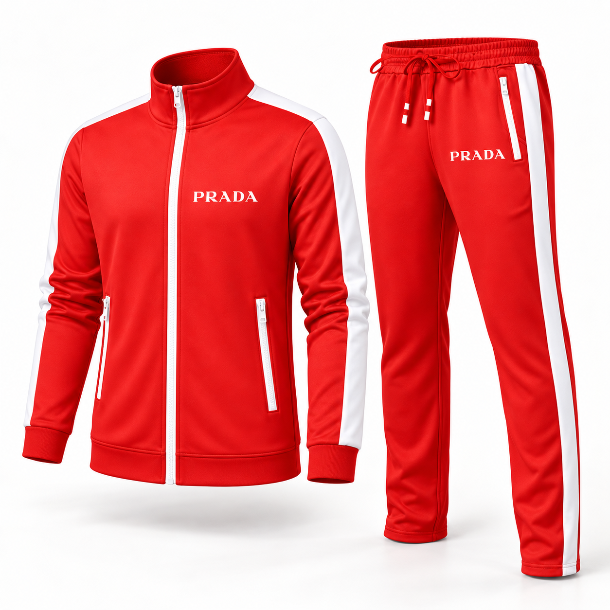 Men's Prada Dri-Fit TrackSuit - Red - Image 4