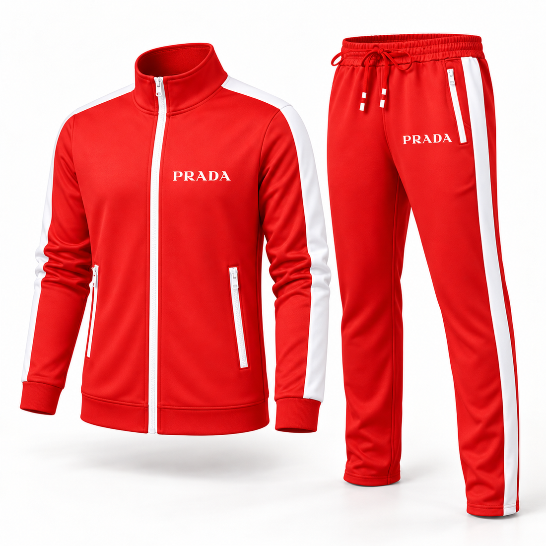 Men's Prada Dri-Fit TrackSuit - Red - Image 4