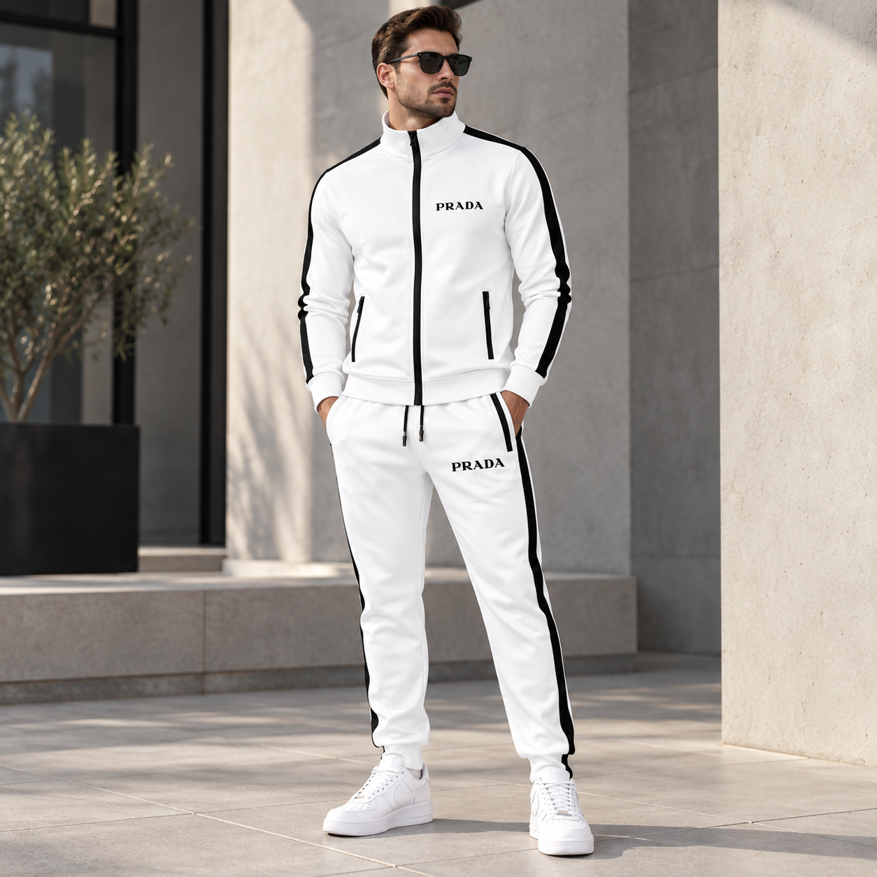 Men's Prada Dri-Fit TrackSuit - White - Image 2