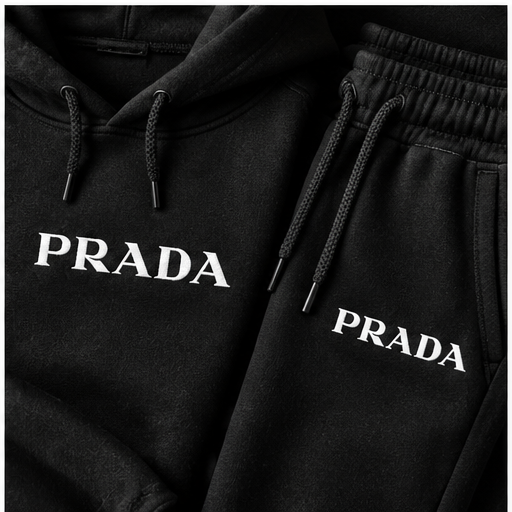 Men's Prada Hoodie Joggers Set | Color: Black | Image 5