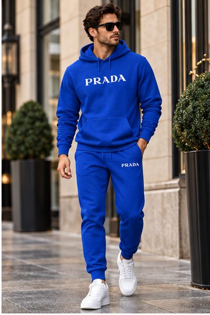 Men's Prada Hoodie Joggers Set | Color: Blue | Image 3