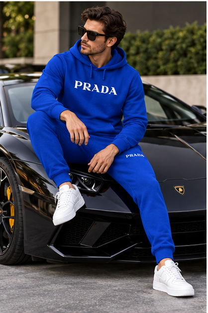 Men's Prada Hoodie Joggers Set | Color: Blue | Image 4