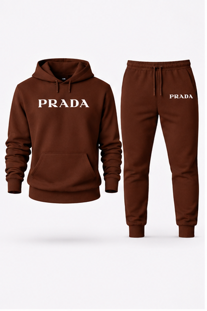 Men's Prada Hoodie Joggers Set | Color: Brown | Image 1