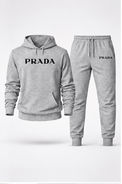 Men's Prada Hoodie Joggers Set | Color: Grey | Image 1