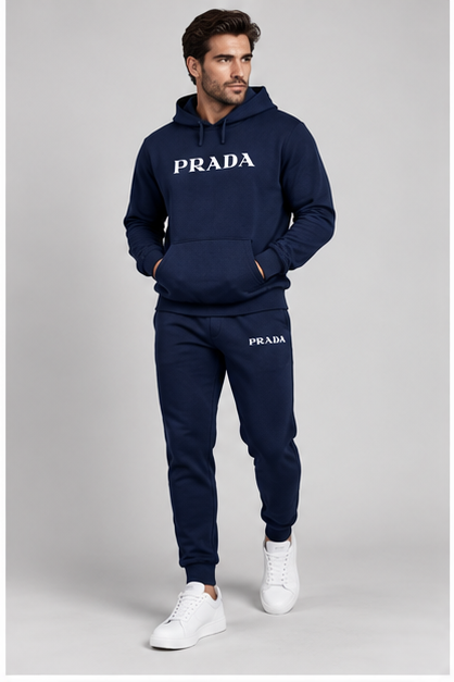 Men's Prada Hoodie Joggers Set | Color: Navy | Image 2