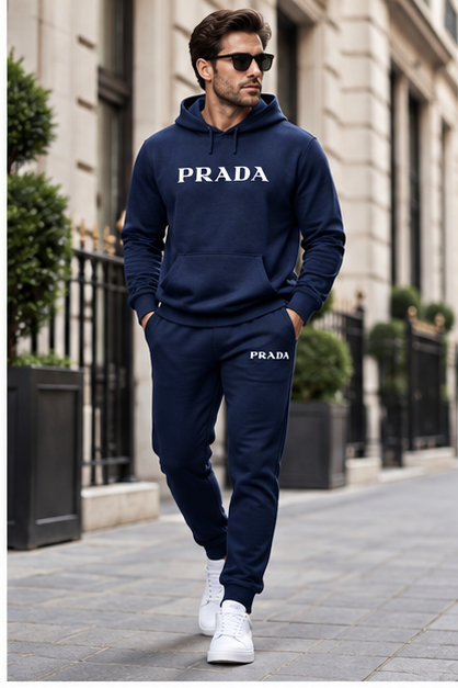 Men's Prada Hoodie Joggers Set | Color: Navy | Image 3