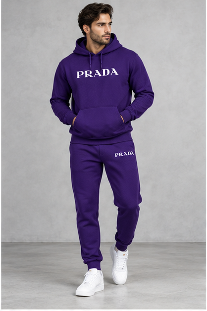 Men's Prada Hoodie Joggers Set | Color: Purple | Image 2