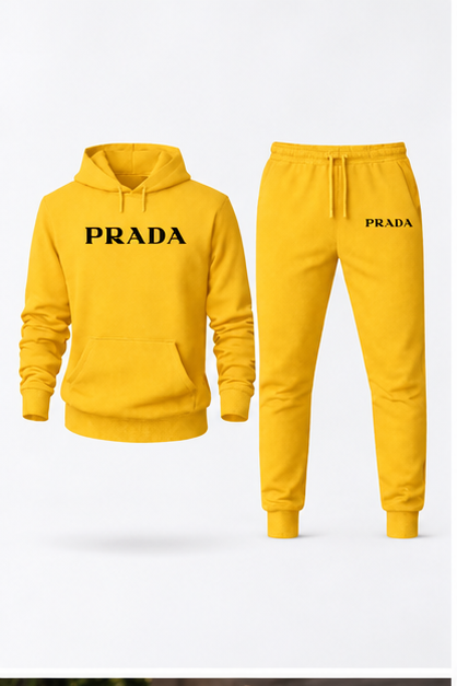 Men's Prada Hoodie Joggers Set | Color: Yellow | Image 1