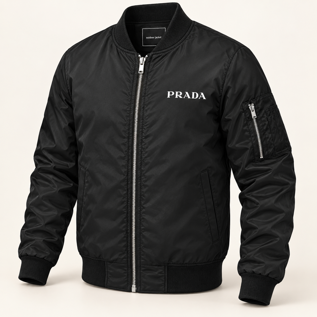 Men's Prada Lightweight Bomber Jacket | Color: Black | Image 1