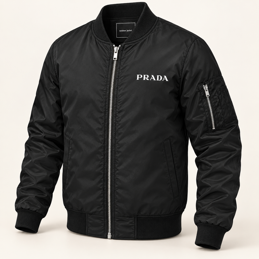 Men's Prada Lightweight Bomber Jacket | Color: Black | Image 1