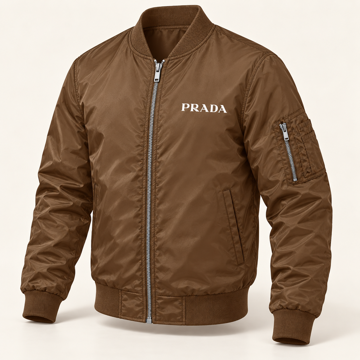 Men's Prada Lightweight Bomber Jacket | Color: Brown | Image 1