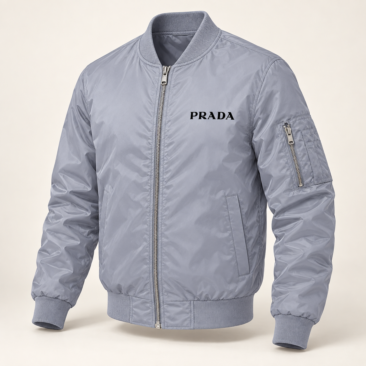 Men's Prada Lightweight Bomber Jacket | Color: Grey | Image 1