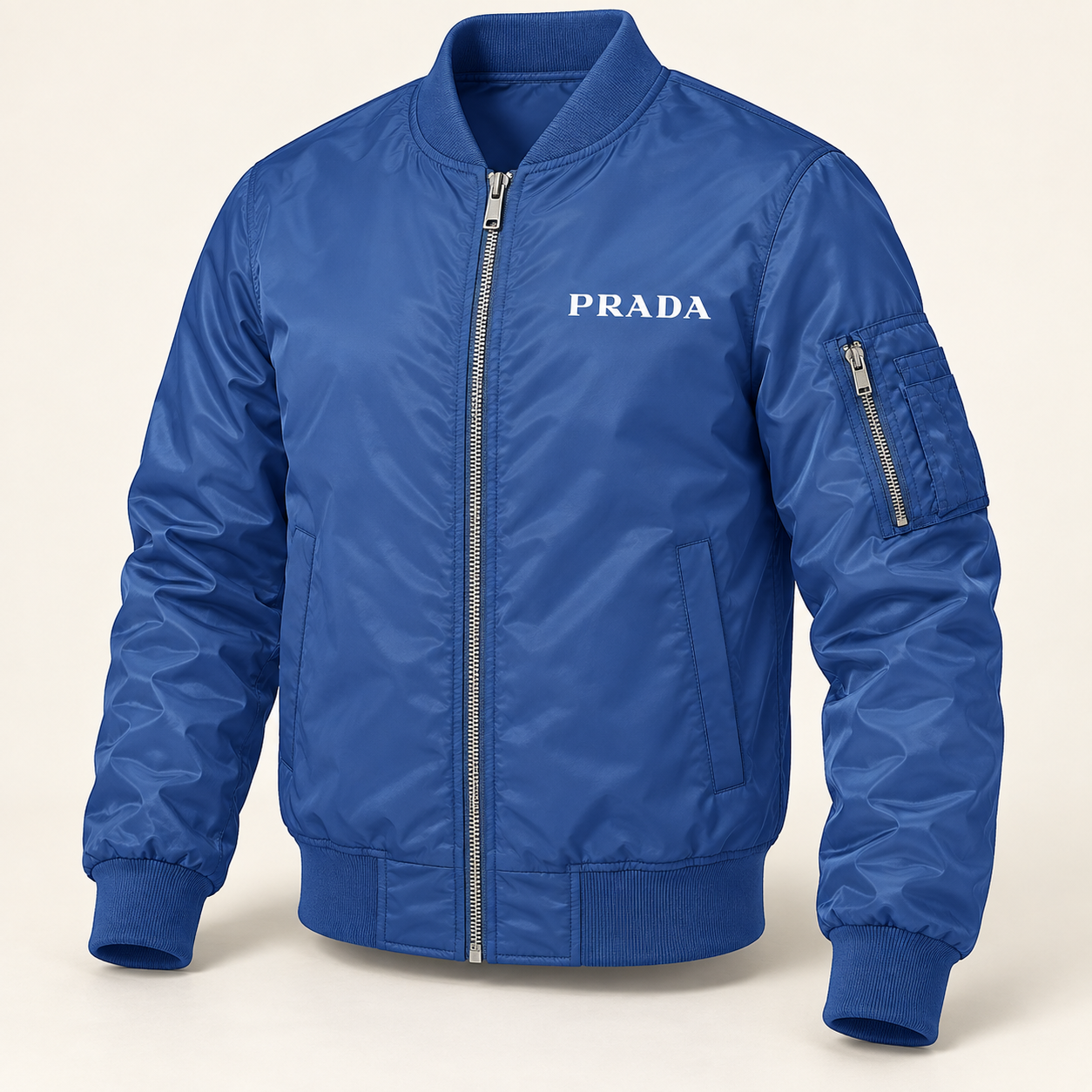 Men's Prada Lightweight Bomber Jacket | Color: Royal Blue | Image 1