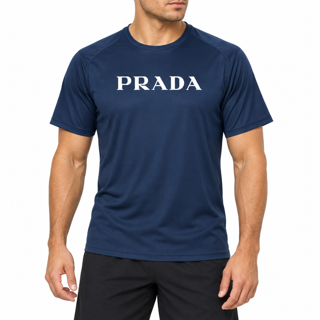 Men's Prada Performance T-Shirt | Color: Navy | Image 2