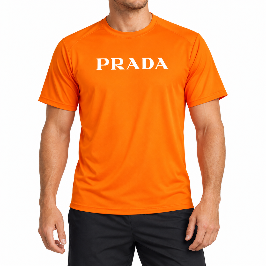 Men's Prada Performance T-Shirt | Color: Orange | Image 2