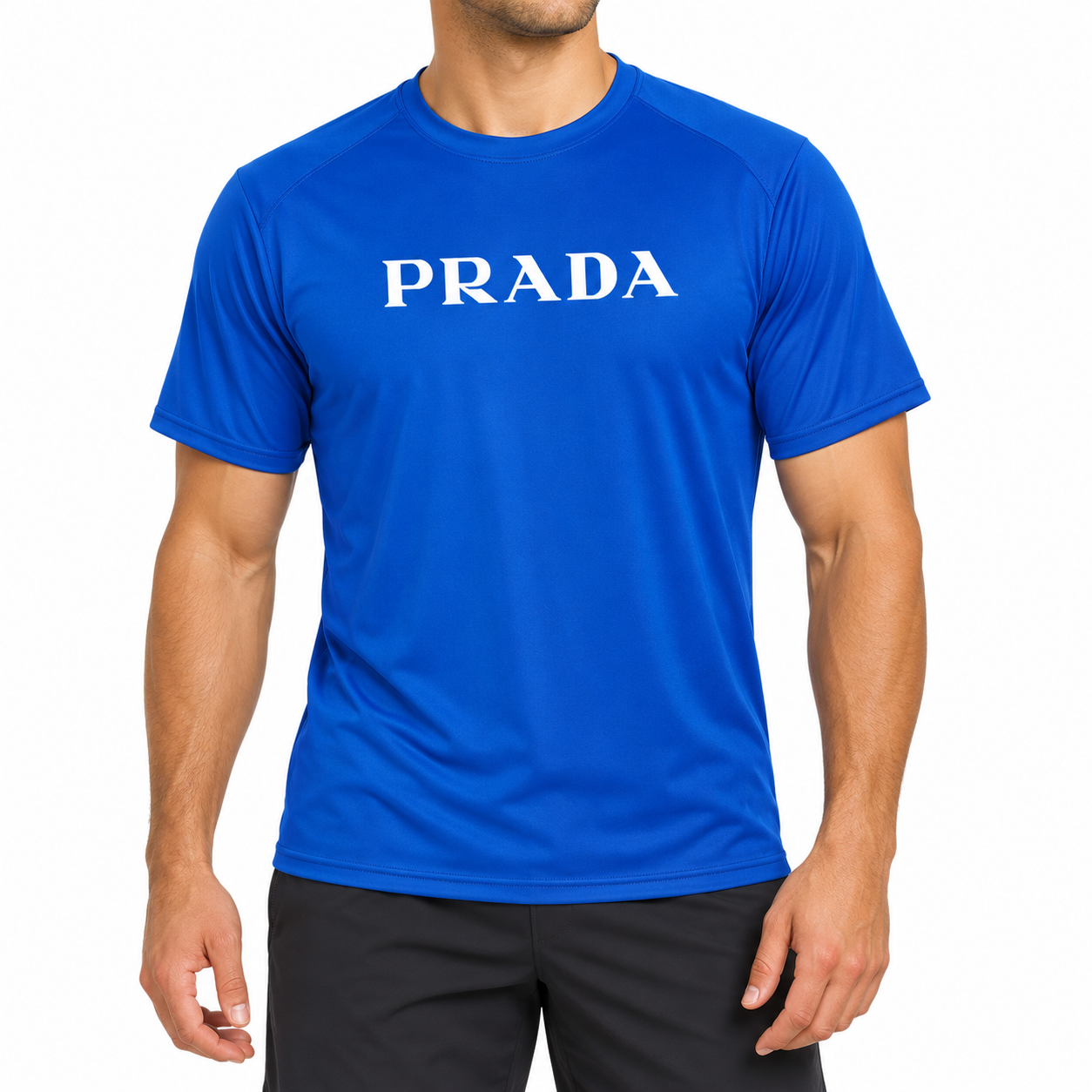 Men's Prada Performance T-Shirt | Color: Royal Blue | Image 2