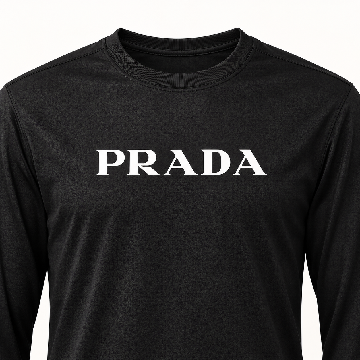Men's Prada Polyester Long Sleeve T-Shirt - Black - Image 3