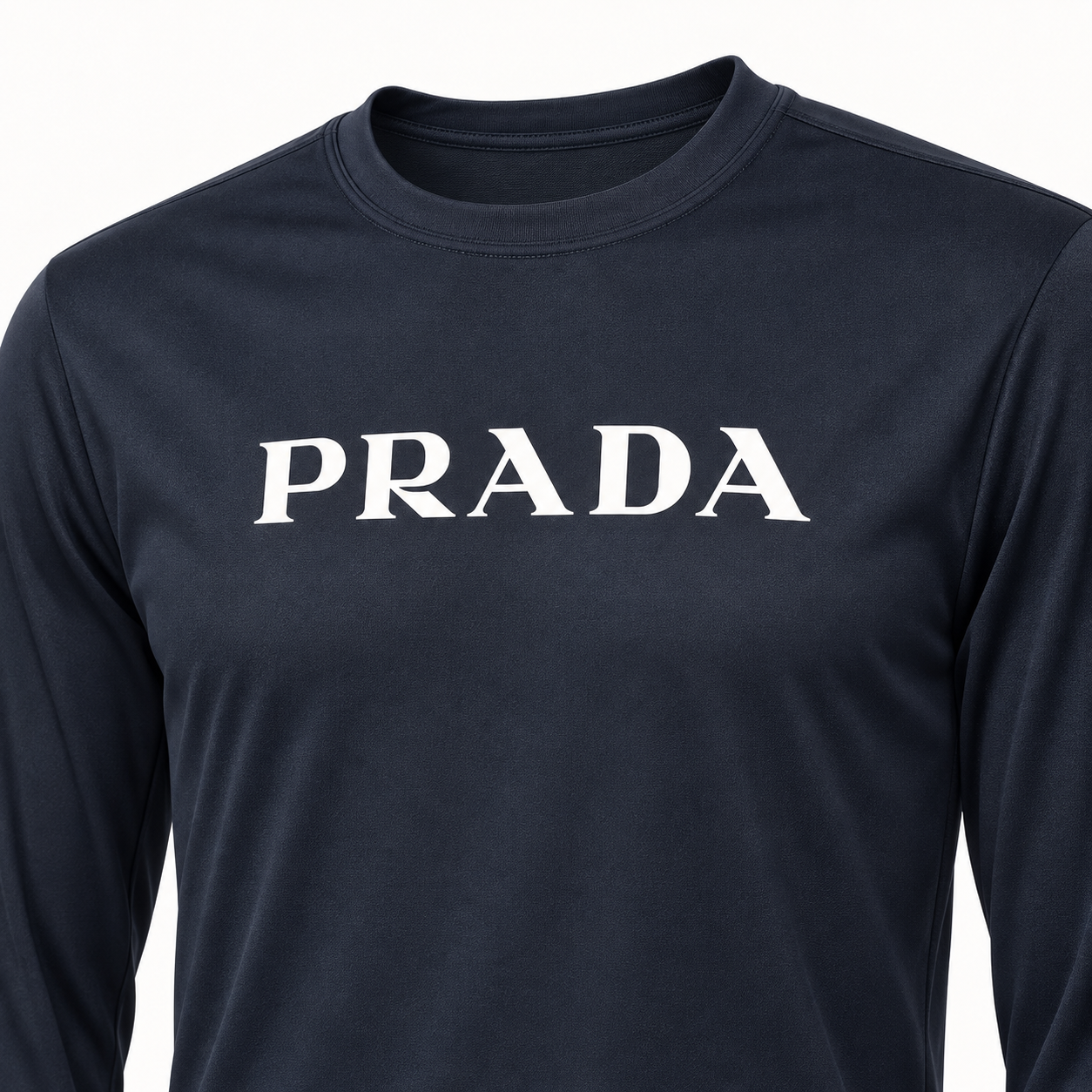 Men's Prada Polyester Long Sleeve T-Shirt - Navy - Image 3