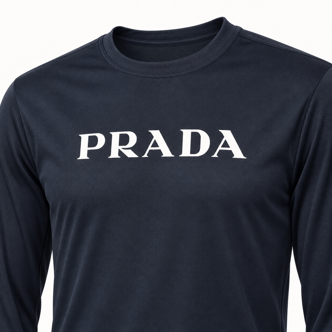 Men's Prada Polyester Long Sleeve T-Shirt - Navy - Image 3