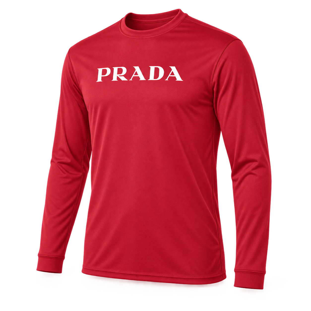 Men's Prada Polyester Long Sleeve T-Shirt - Red - Image 4