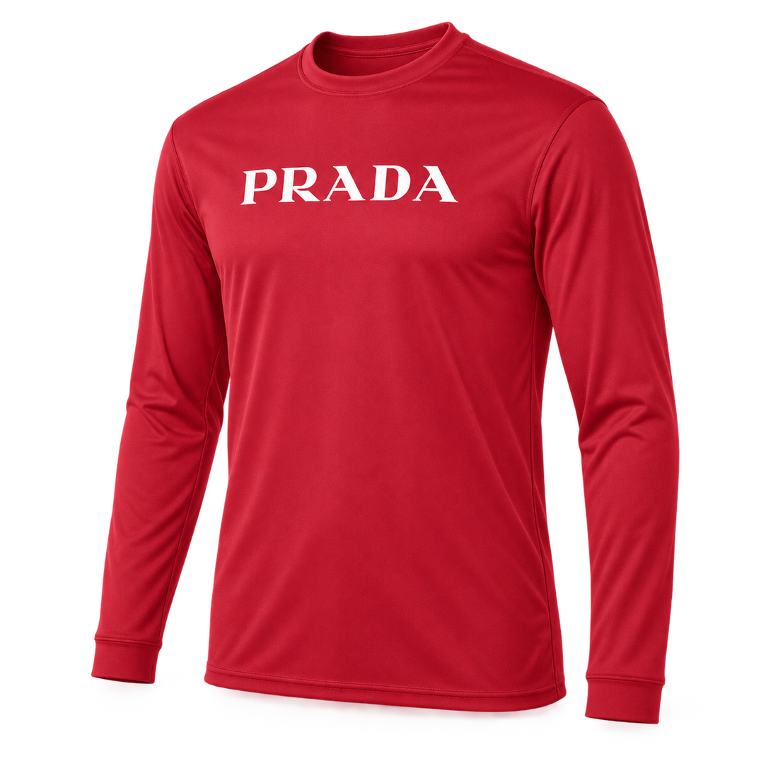 Men's Prada Polyester Long Sleeve T-Shirt - Red - Image 4