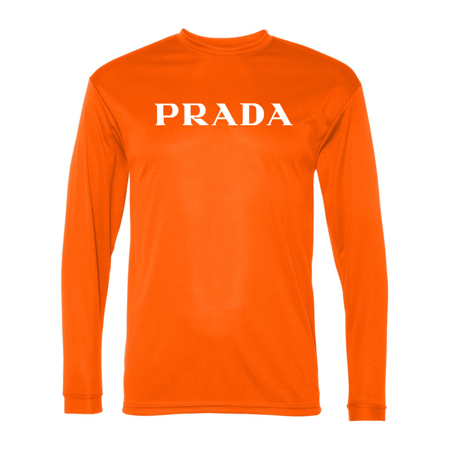 Men's Prada Polyester Long Sleeve T-Shirt - Safety Orange - Image 1