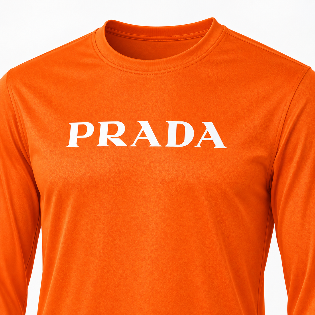 Men's Prada Polyester Long Sleeve T-Shirt - Safety Orange - Image 3