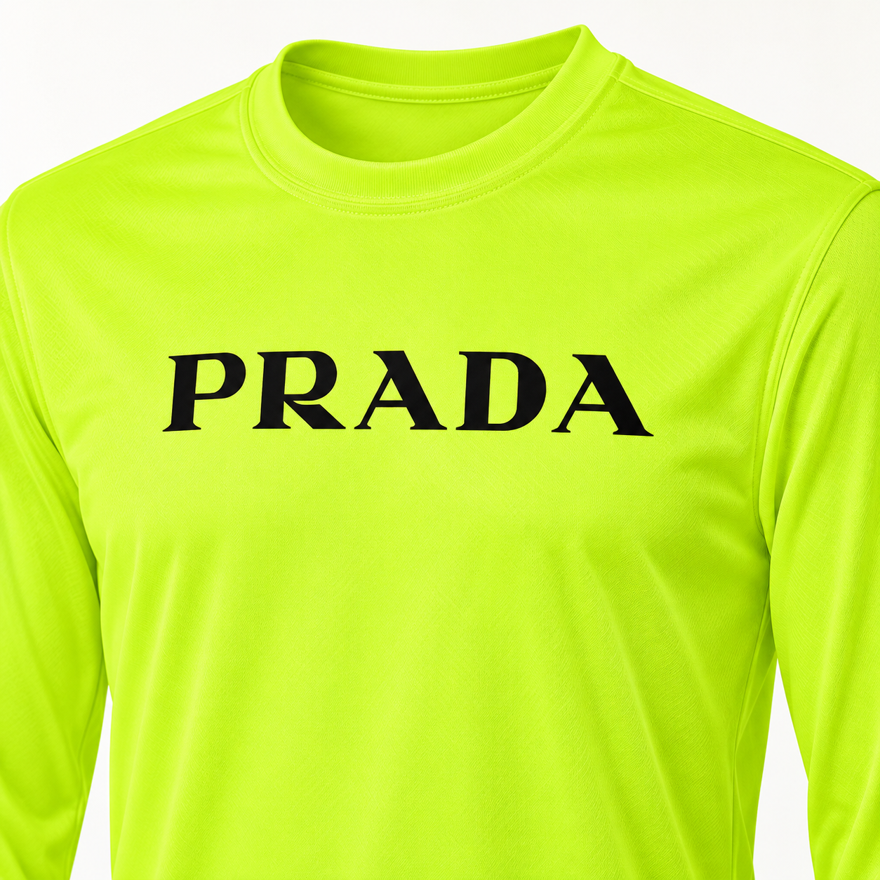 Men's Prada Polyester Long Sleeve T-Shirt - Safety Yellow - Image 3