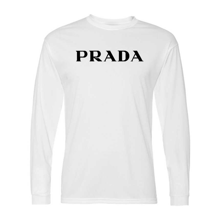 Men's Prada Polyester Long Sleeve T-Shirt - White - Image 1