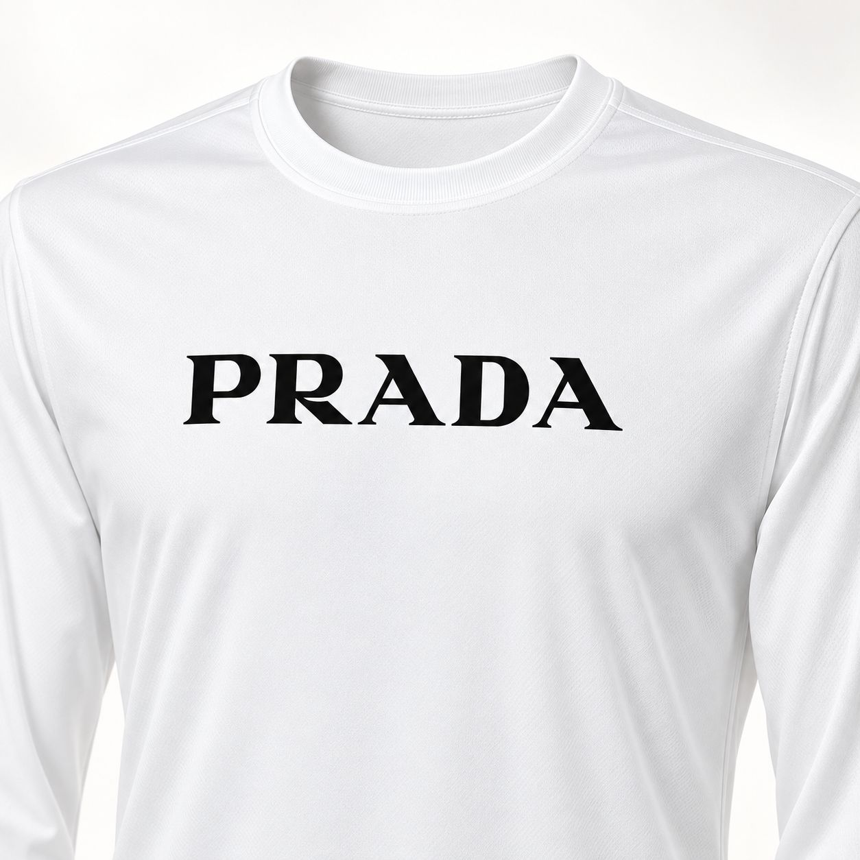 Men's Prada Polyester Long Sleeve T-Shirt - White - Image 3