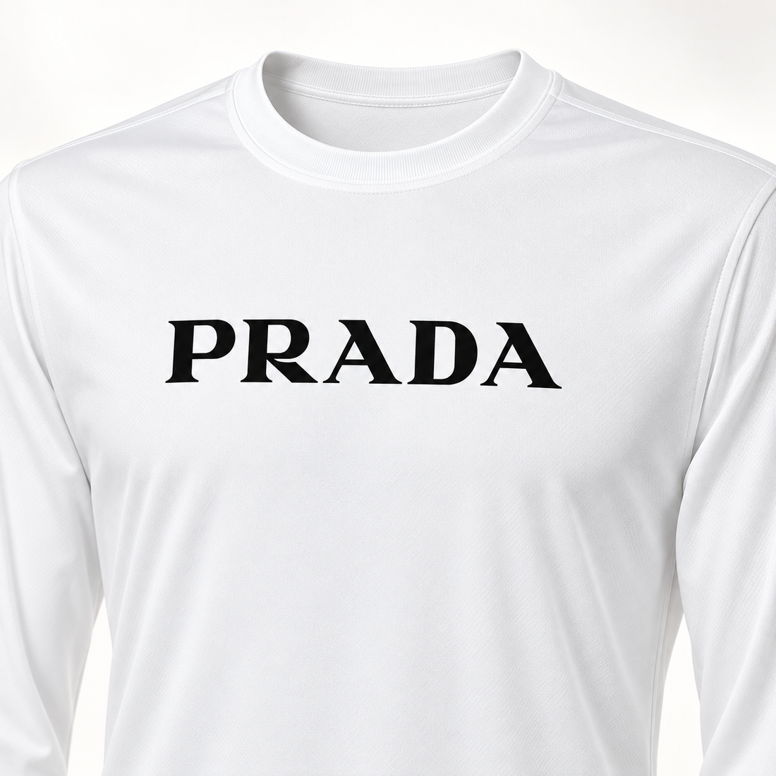 Men's Prada Polyester Long Sleeve T-Shirt - White - Image 3