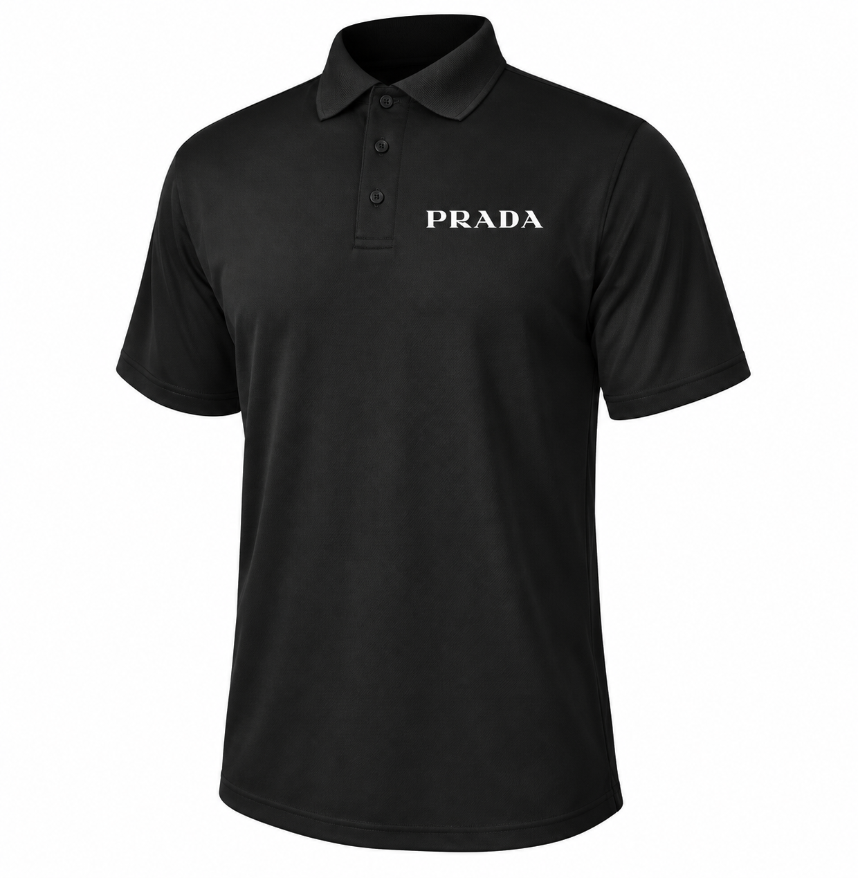 Men's Prada Polyester Polo | Color: Black | Image 1
